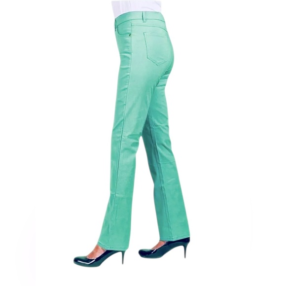NEW, Simon Chang Denim, Mint Green Straight Leg Pants, Size 8 - Picture 9 of 9